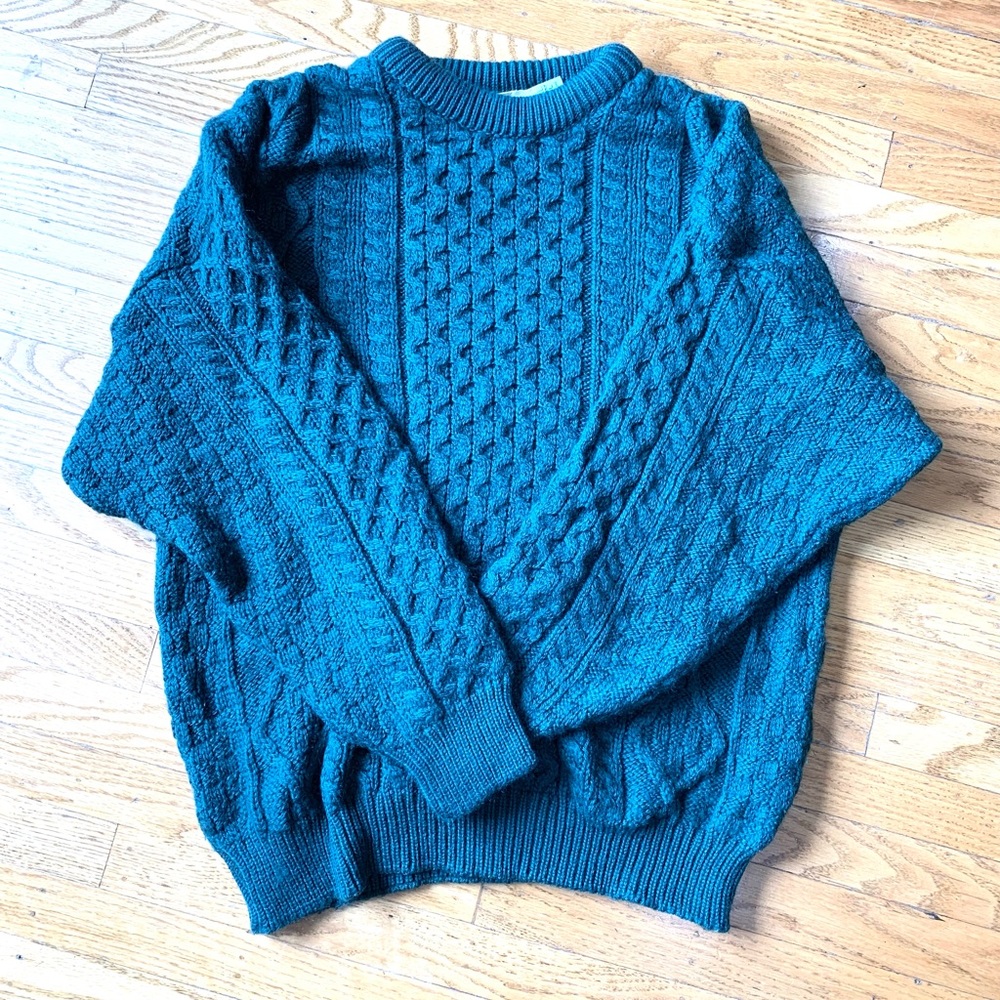 Western Island Emerald 100% Merino Wool Sweater